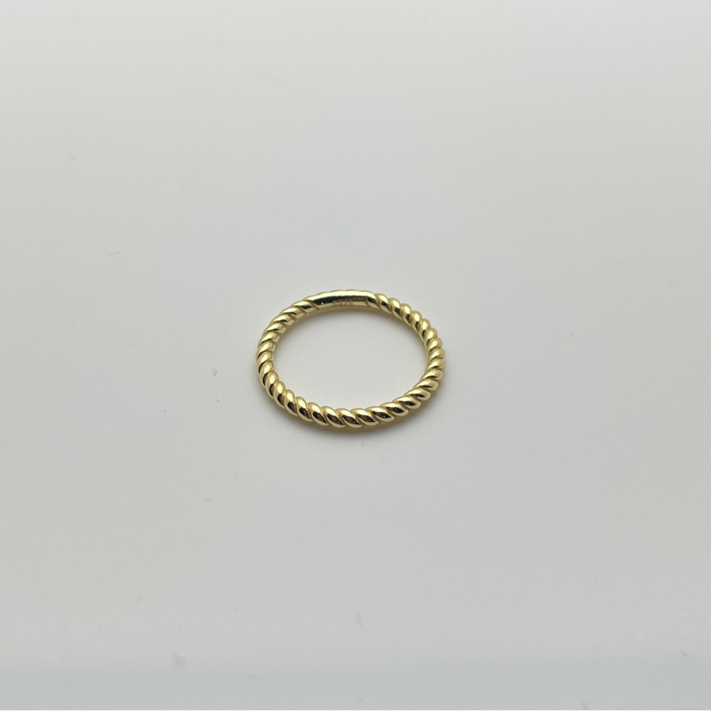 14K Gold Braided Rope Ring - Minimalist Gold Ring - Stackable Ring -
